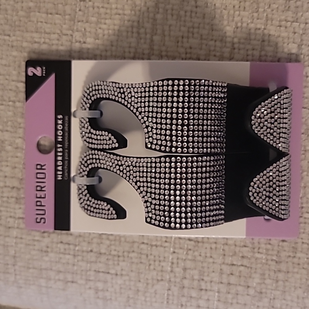 NWT rhinestone headrest hooks 🖤